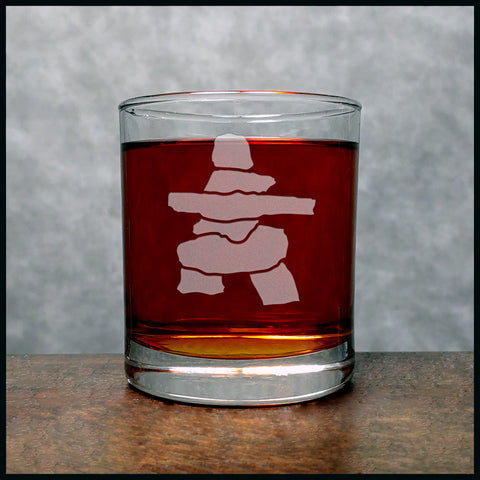 Inuksuk No Base Whisky Glass - Copyright Hues in Glass