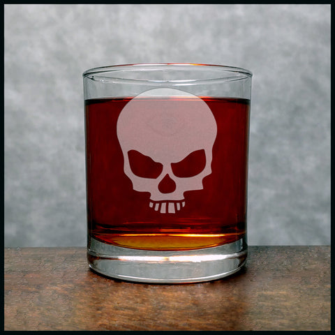 Skull Whisky Glass - Copyright Hues in Glass