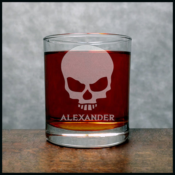 Skull Personalized Whisky Glass - Copyright Hues in Glass