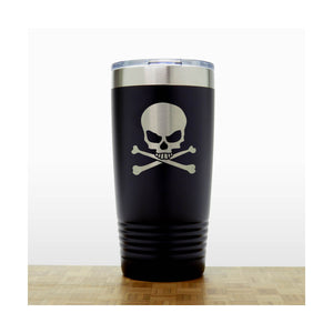 Black Skull and Crossbones 20 oz Insulated Tumbler - Copyright Hues in Glass