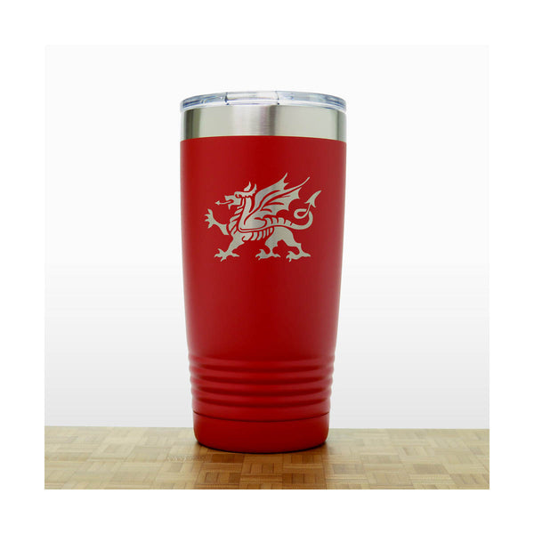 Welsh Dragon Engraved Insulated 20oz Travel Tumbler