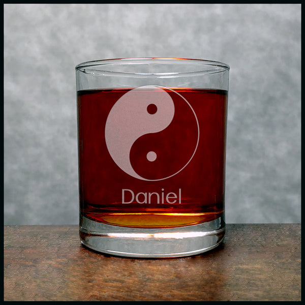 Yin Yang  Personalized Whisky Glass - Copyright Hues in Glass