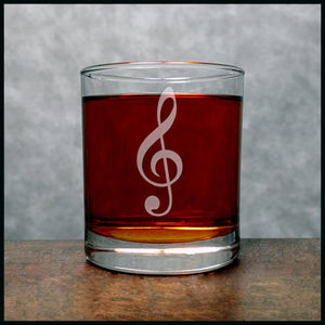 Treble Clef Whisky Glass - Copyright Hues in Glass