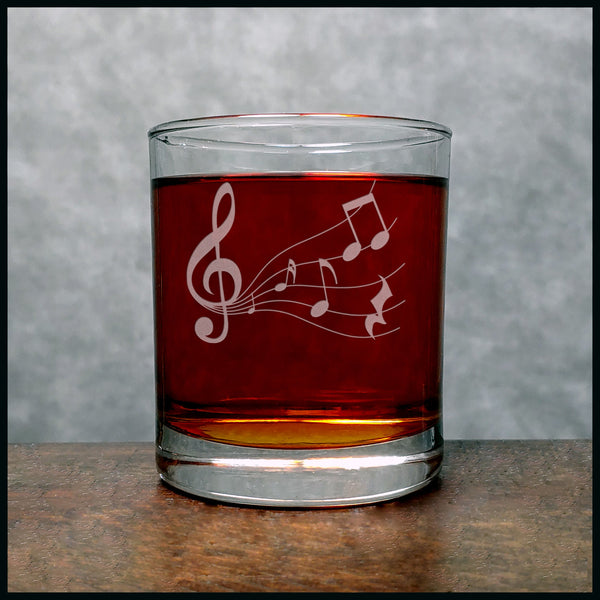 Music Staff Whisky Glass - Copyright Hues in Glass