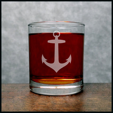 Anchor Whisky Glass - Copyright Hues in Glass