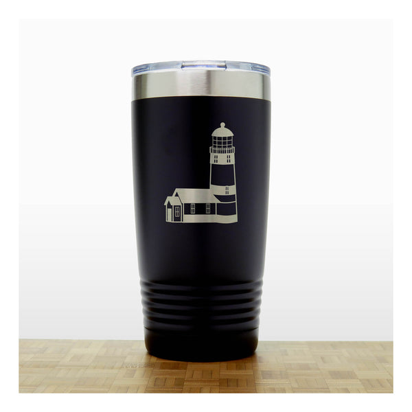 Black - Lighthouse 20 oz Insulated Tumbler - Copyright Hues in Glass