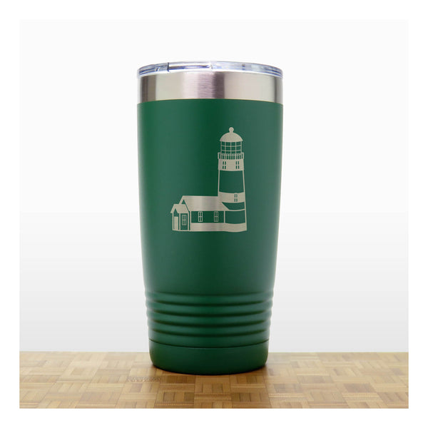 Green - Lighthouse 20 oz Insulated Tumbler - Copyright Hues in Glass