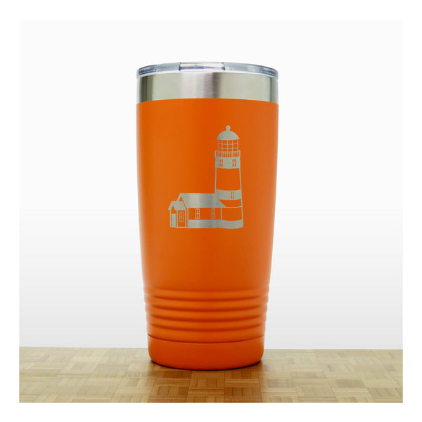 Orange - Lighthouse 20 oz Insulated Tumbler - Copyright Hues in Glass