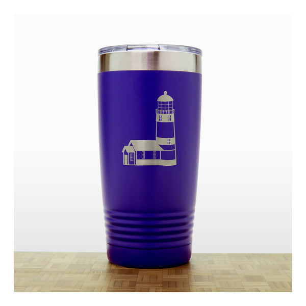 Purple - Lighthouse 20 oz Insulated Tumbler - Copyright Hues in Glass