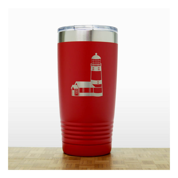 Red - Lighthouse 20 oz Insulated Tumbler - Copyright Hues in Glass