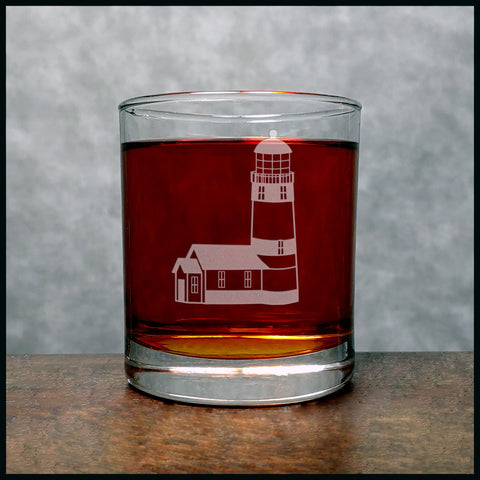 Lighthouse Whisky Glass - Copyright Hues in Glass