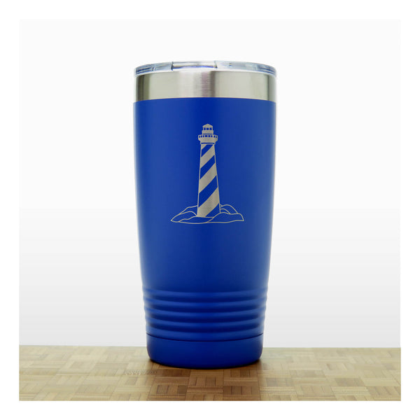 Blue - Lighthouse_2 20 oz Insulated Tumbler - Copyright Hues in Glass