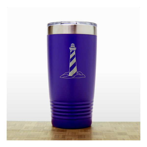 Purple - Lighthouse_2 20 oz Insulated Tumbler - Copyright Hues in Glass