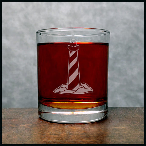 Lighthouse  Whisky Glass - Design 3 - Copyright Hues in Glass