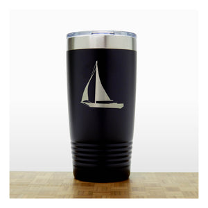 Black - Sailing_Yacht 20 oz Insulated Tumbler - Copyright Hues in Glass
