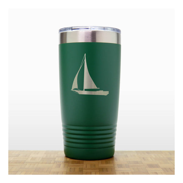 Green - Sailing_Yacht 20 oz Insulated Tumbler - Copyright Hues in Glass