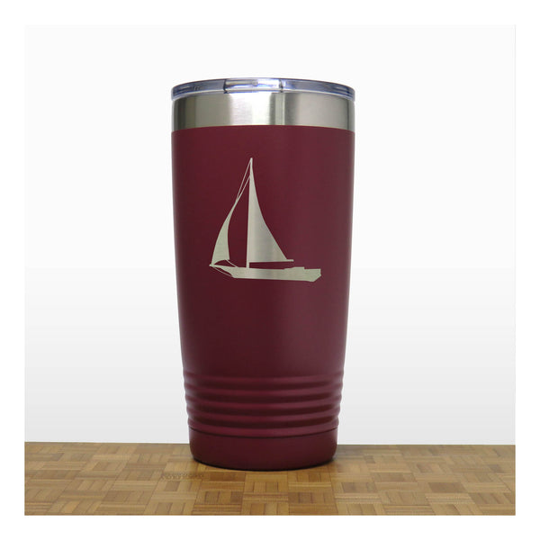 Maroon - Sailing_Yacht 20 oz Insulated Tumbler - Copyright Hues in Glass