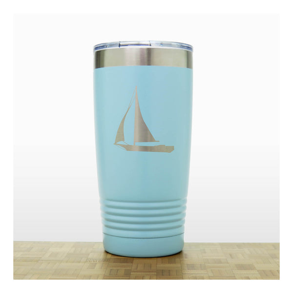 Teal - Sailing_Yacht 20 oz Insulated Tumbler - Copyright Hues in Glass