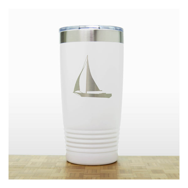 White - Sailing_Yacht 20 oz Insulated Tumbler - Copyright Hues in Glass