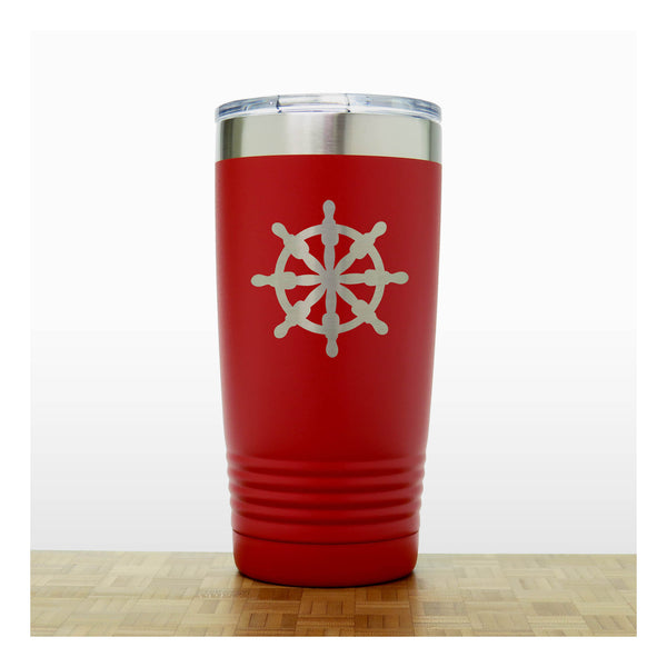 Red - Ships Wheel 20 oz Insulated Tumbler - Copyright Hues in Glass