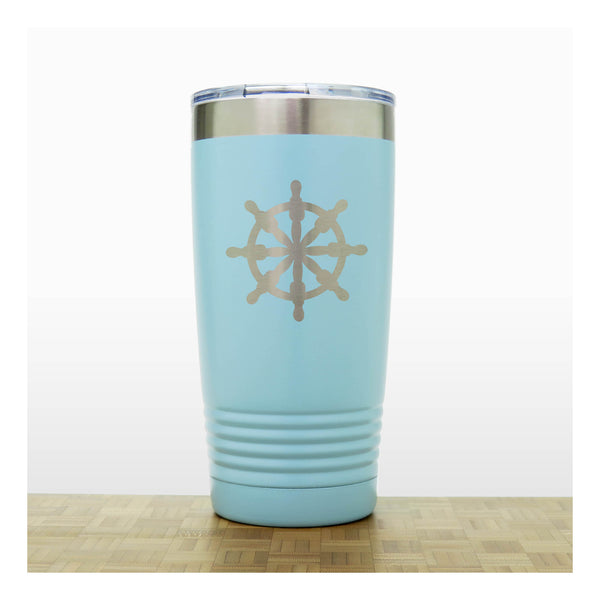 Teal - Ships Wheel 20 oz Insulated Tumbler - Copyright Hues in Glass