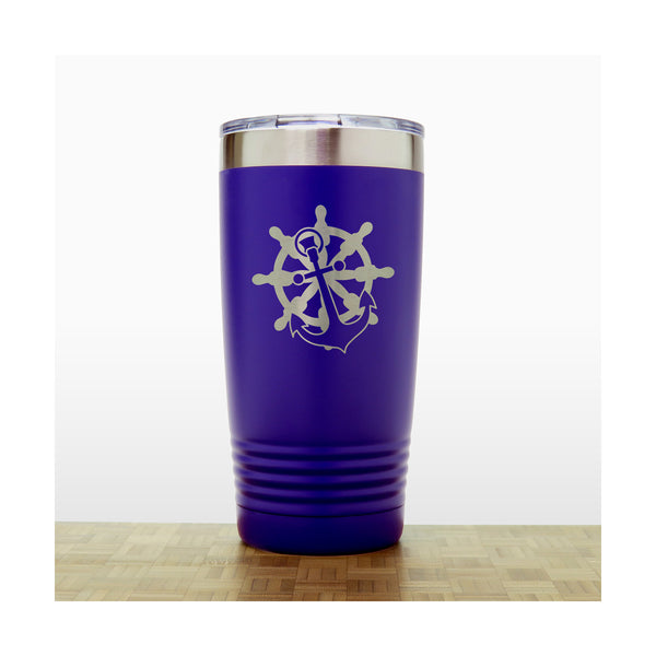 Purple - Compass Rose 20 oz Insulated Tumbler - Copyright Hues in Glass