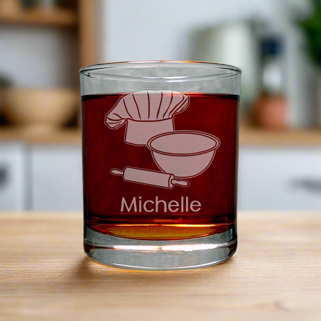 Baker Personalized Whisky Glass - Copyright Hues in Glass