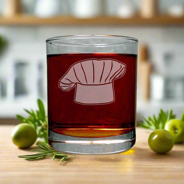 Baker's Hat Whisky Glass - Design 2 - Copyright Hues in Glass