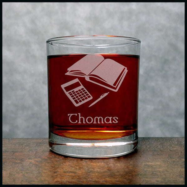 Bookkeeper Personalized Whisky Glass - Design 3 - Copyright Hues in Glass