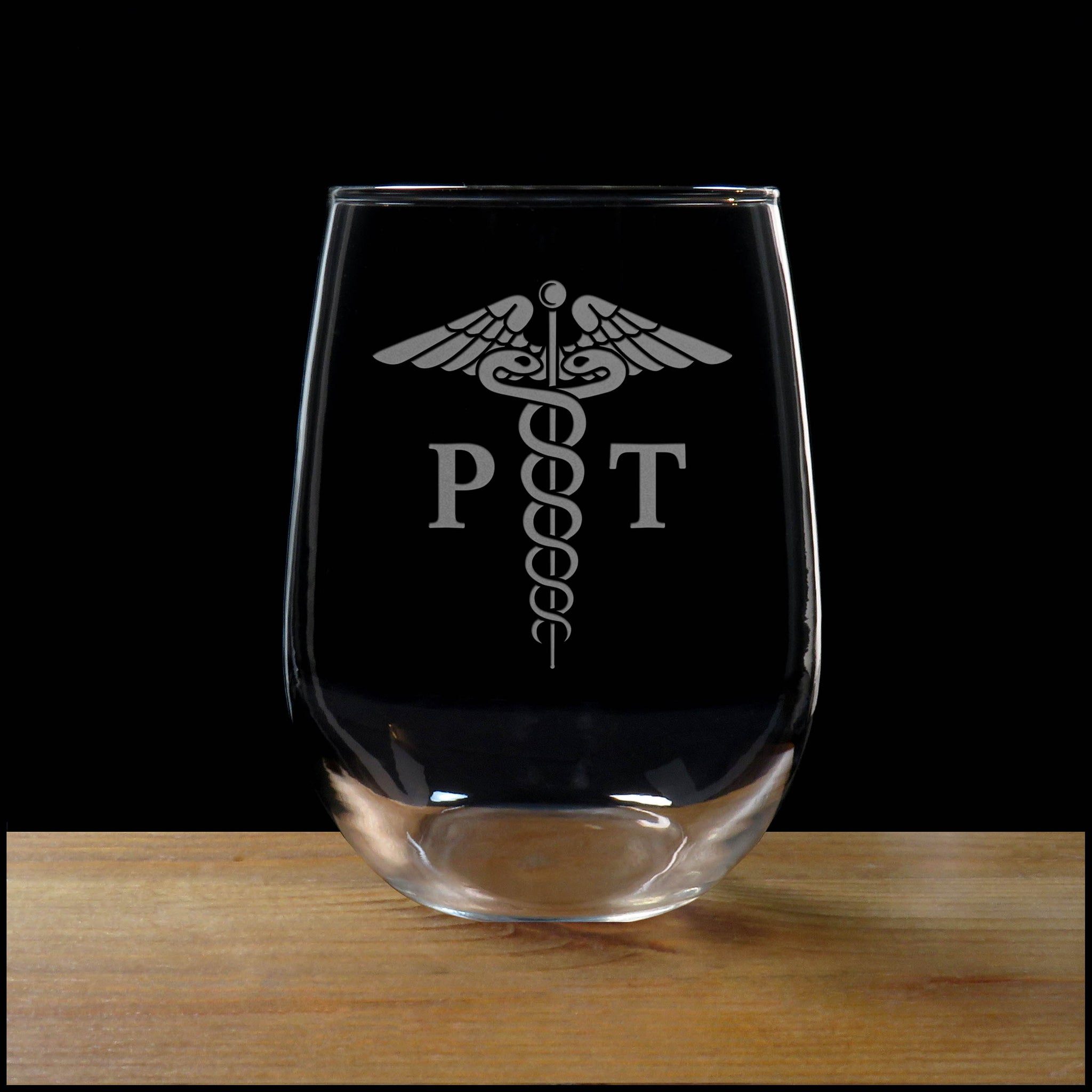 PT Caduceus Stemless Wine Glass - Copyright Hues in Glass