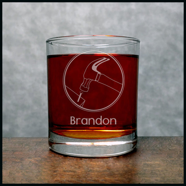 Carpenter Personalized Whisky Glass - Copyright Hues in Glass