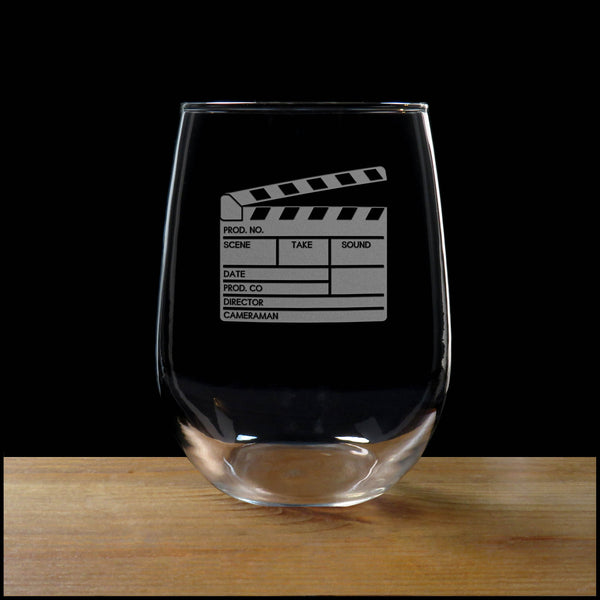 Cinematography Stemless Wine Glass - Copyright Hues in Glass