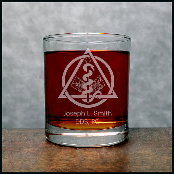 Dentistry Insignia Whisky Glass - Copyright Hues in Glass