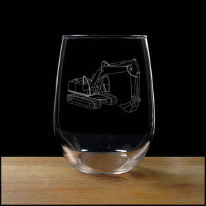 Excavator Stemless Wine Glass - Copyright Hues in Glass