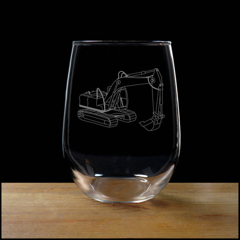 Excavator Stemless Wine Glass - Copyright Hues in Glass