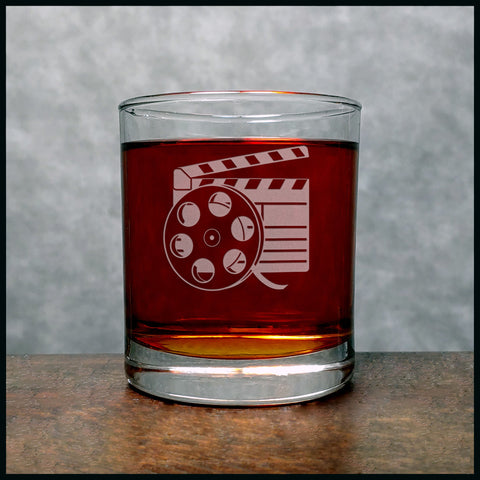 Film Clapper Whisky Glass - Copyright Hues in Glass