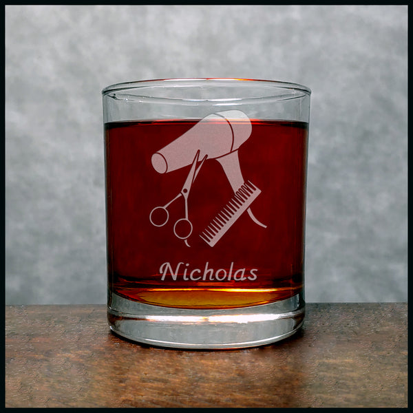 Hairdresser Personalized Whisky Glass - Copyright Hues in Glass