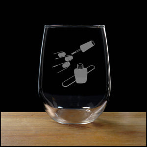 Nail Technician Stemless Wine Glass - Copyright Hues in Glass