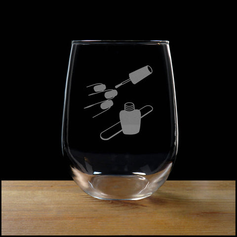 Nail Technician Stemless Wine Glass - Copyright Hues in Glass