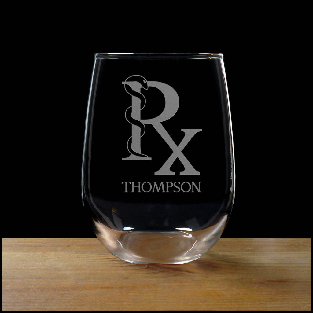 Personalized Stemless Wine Glass Custom Engraved Name (Choice of Font)
