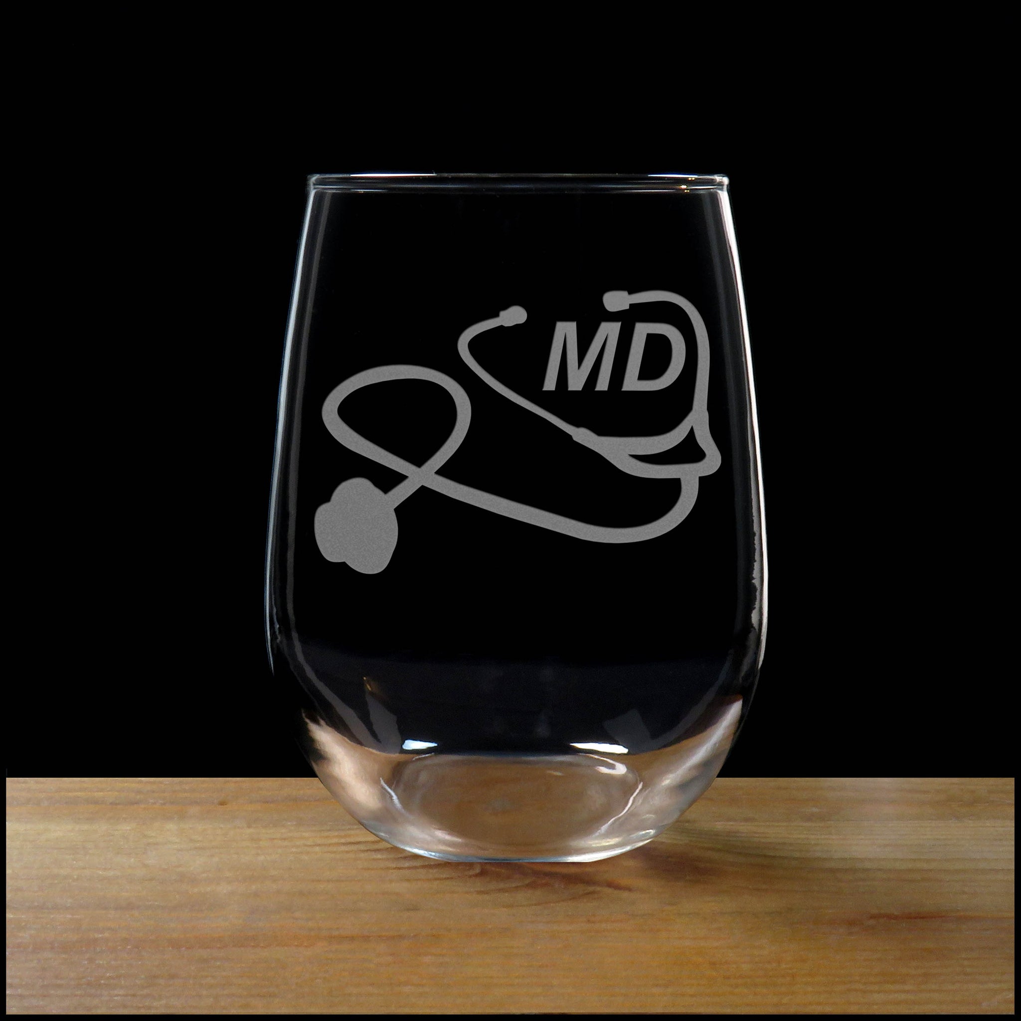 Medical Doctor Stemless Wine Glass - Copyright Hues in Glass