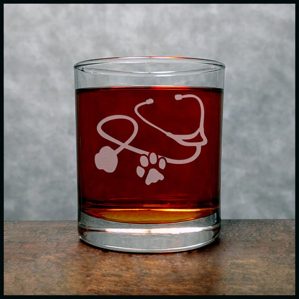Veterinarian Stethoscope Whisky Glass - Copyright Hues in Glass