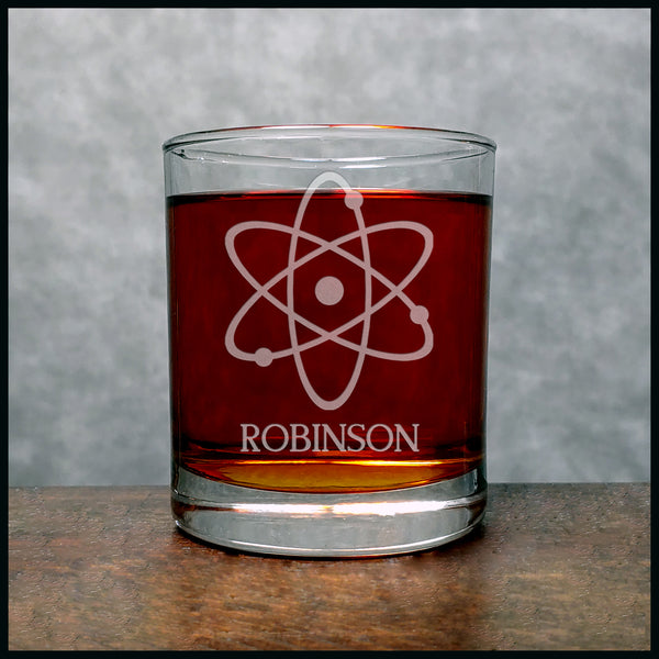 Atomic Personalized Whisky Glass - Copyright Hues in Glass