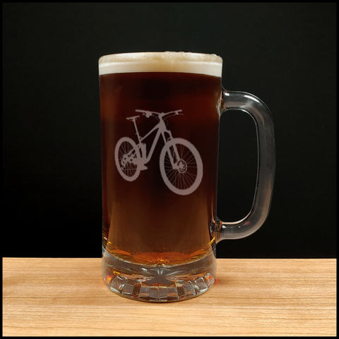 Mountain Bike Beer Mug - Copyright Hues in Glass