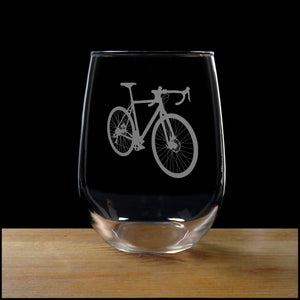  Bike Stemless Wine Glass - Copyright Hues in Glass