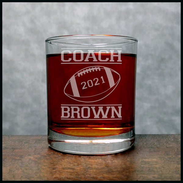 Football Coach Personalized Whisky Glass - Copyright Hues in Glass