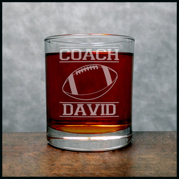 Football Coach Personalized Whisky Glass - Copyright Hues in Glass