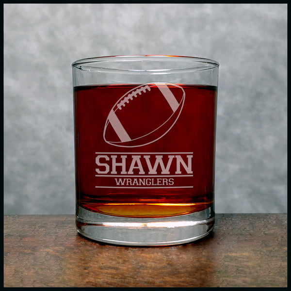 Football Player Personalized Whisky Glass - Copyright Hues in Glass