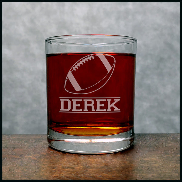 Football Player Personalized Whisky Glass - Copyright Hues in Glass