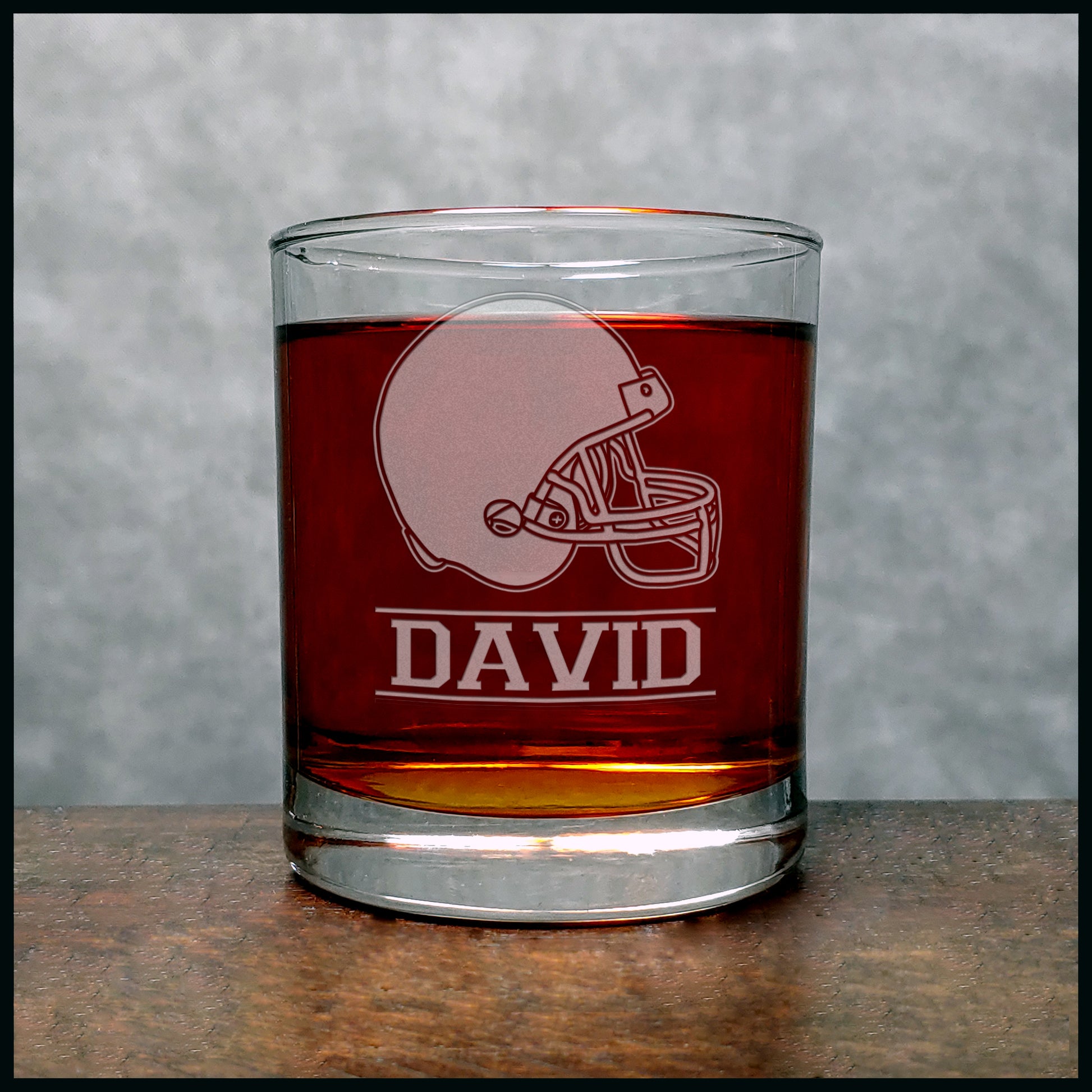 Football Player Engraved 11oz Whiskey Glass